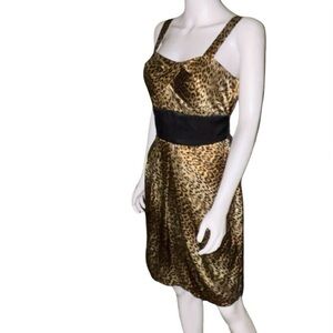 Bahari 2000’s Y2K Leopard Print Dress Size 6 P2P 16”